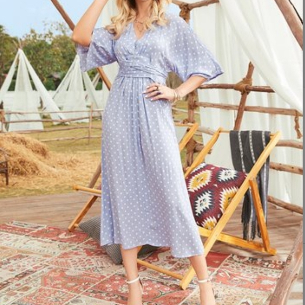 Midi Dress polka dot print